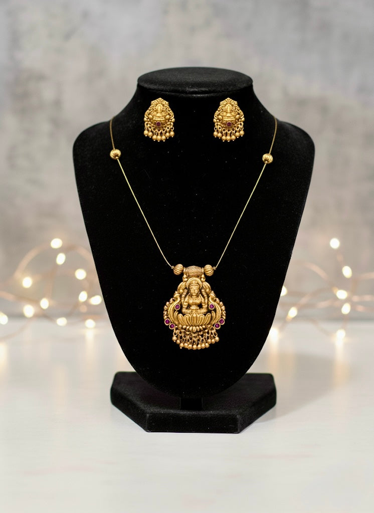 Invisible Golden Lakshmi Pendant Necklace