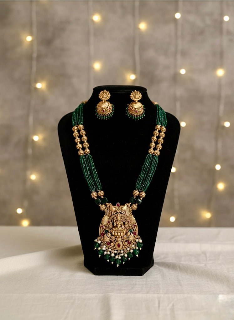 Lakshmi Haaram with Golden Beads