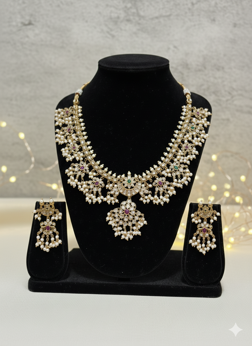 Jadau Kundan Guttapusalu Necklace