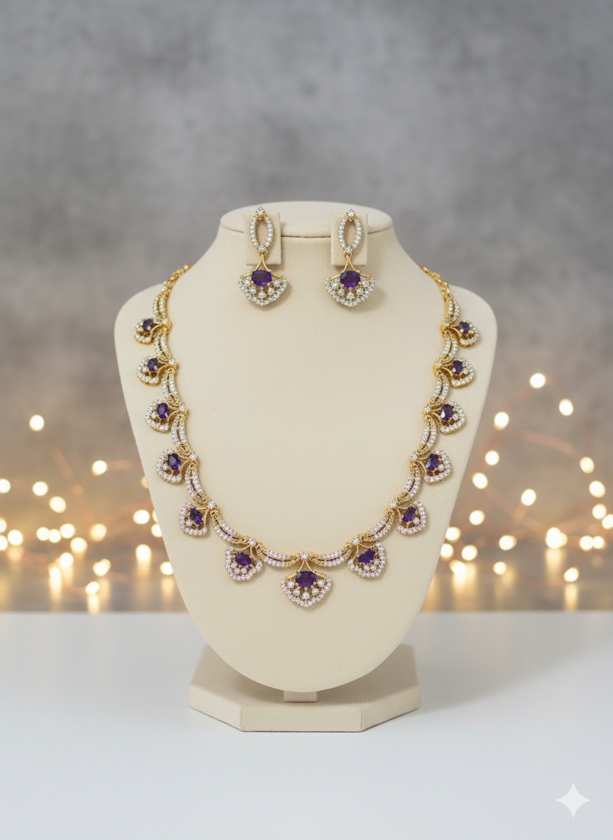 AD Purple Stone Necklace