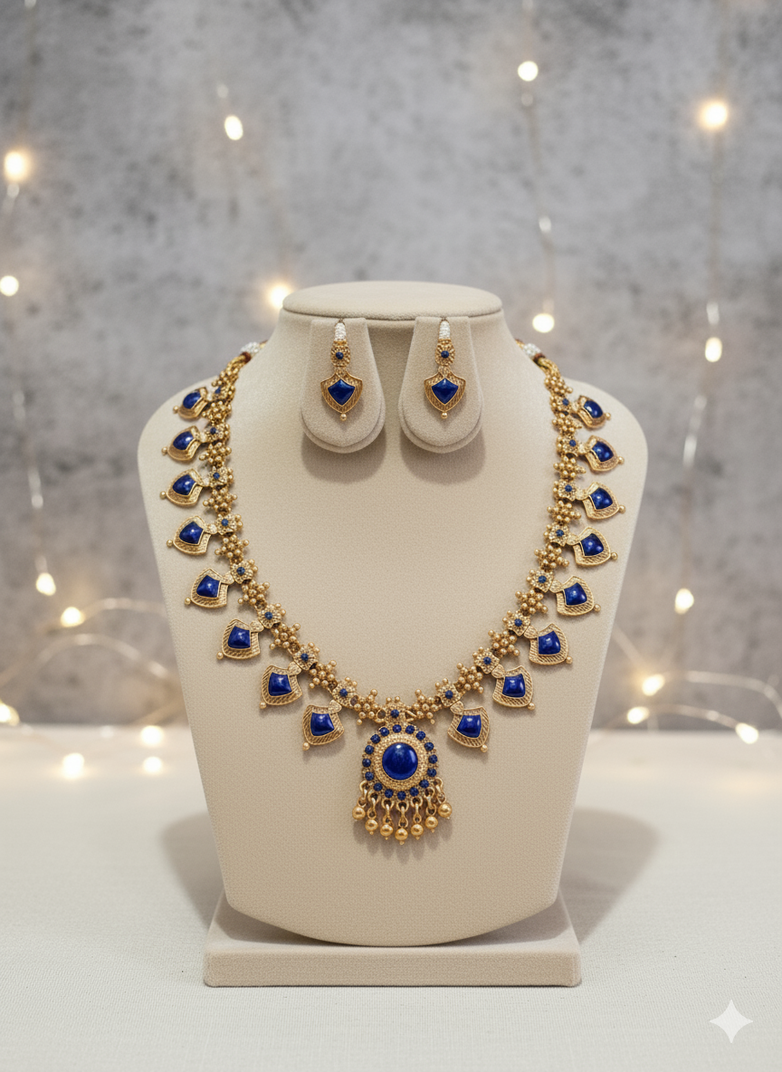 Palakka Necklace | Indian Kerala Jewelry for Women | Ethnic Statement Necklace | Temple & Festive Wear