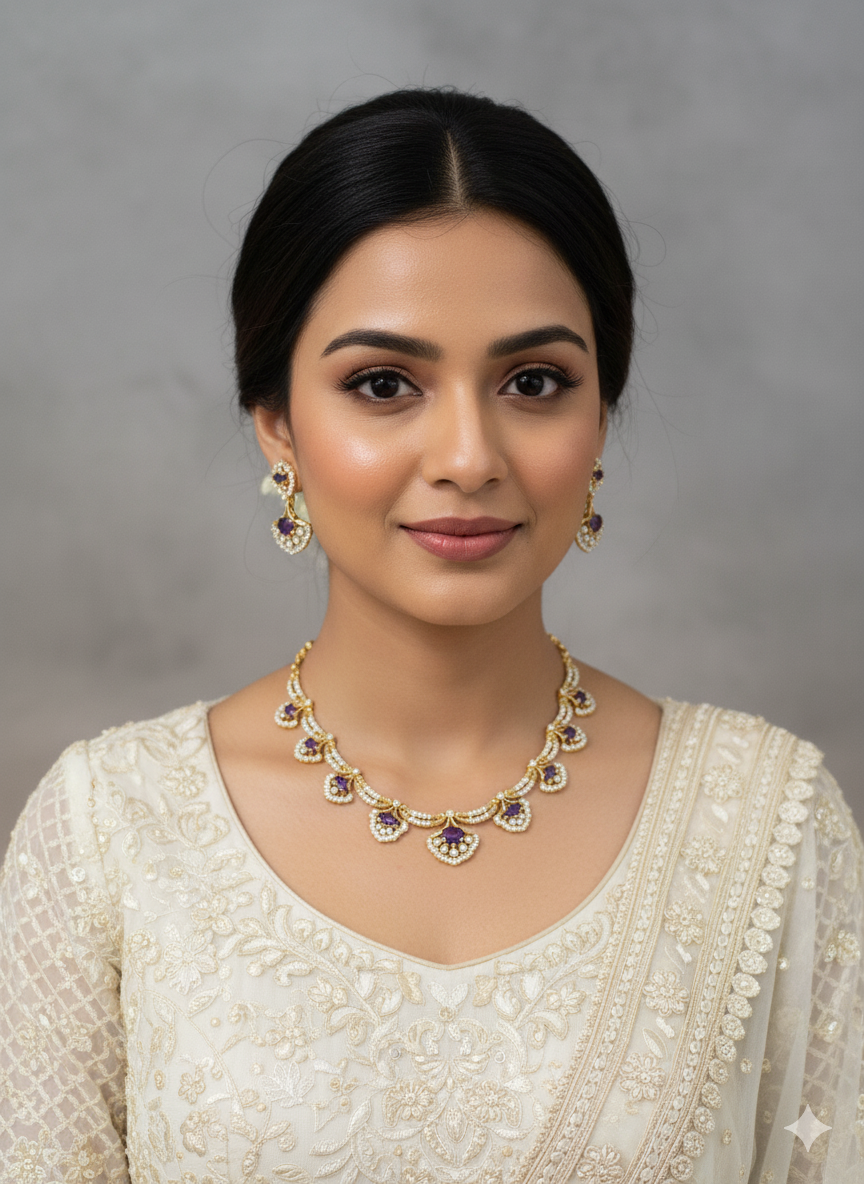 AD Purple Stone Necklace