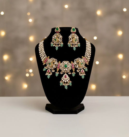 Lavanya - Premium Jadau Kundan & Pearl Choker Set