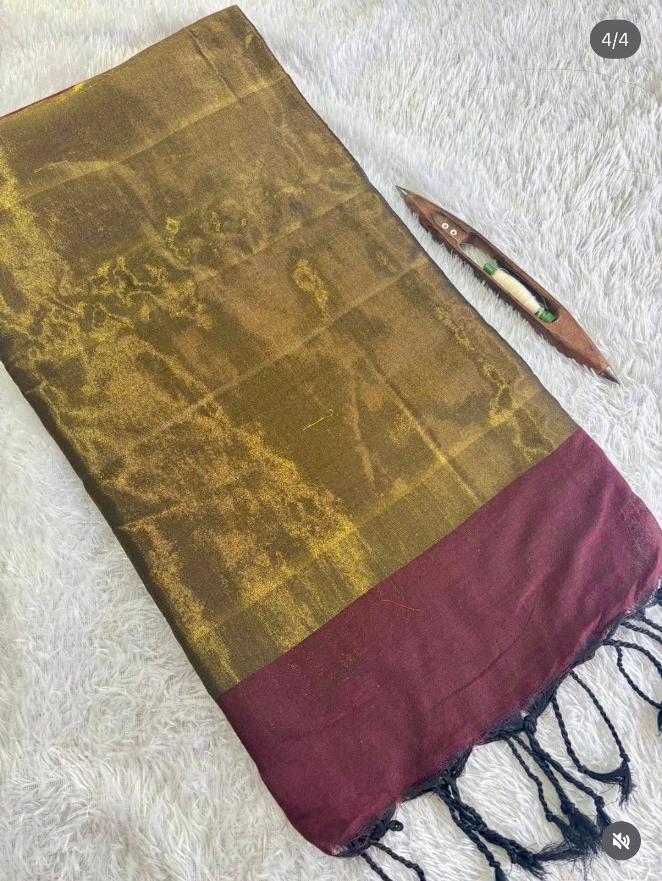 Nayanthara - Maroon Pure Khadi Cotton Saree