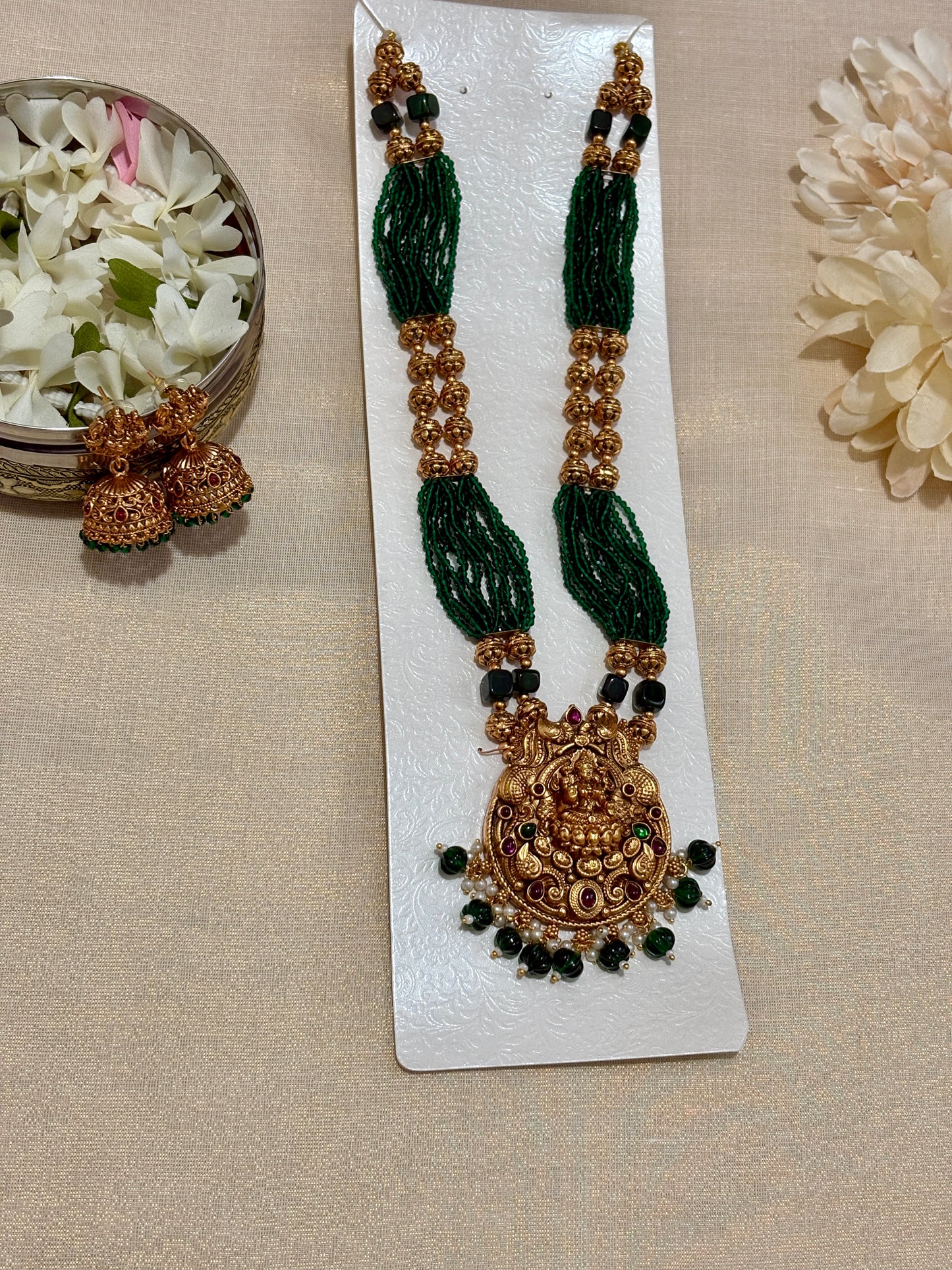 Lakshmi Haaram with Golden Beads
