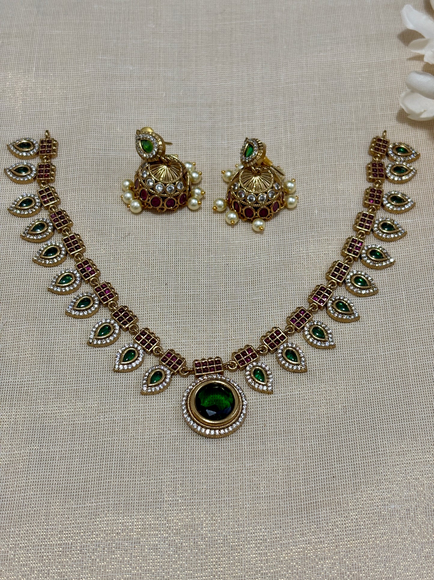 Jasmine Palakka Stone Necklace