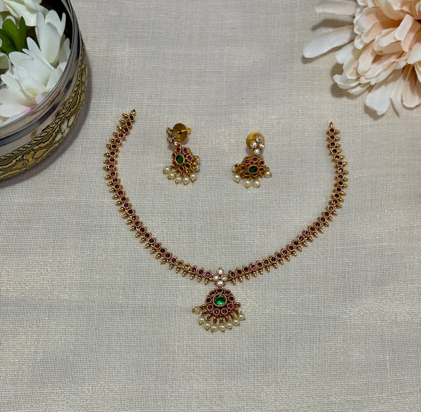 Simple Red stone Necklace