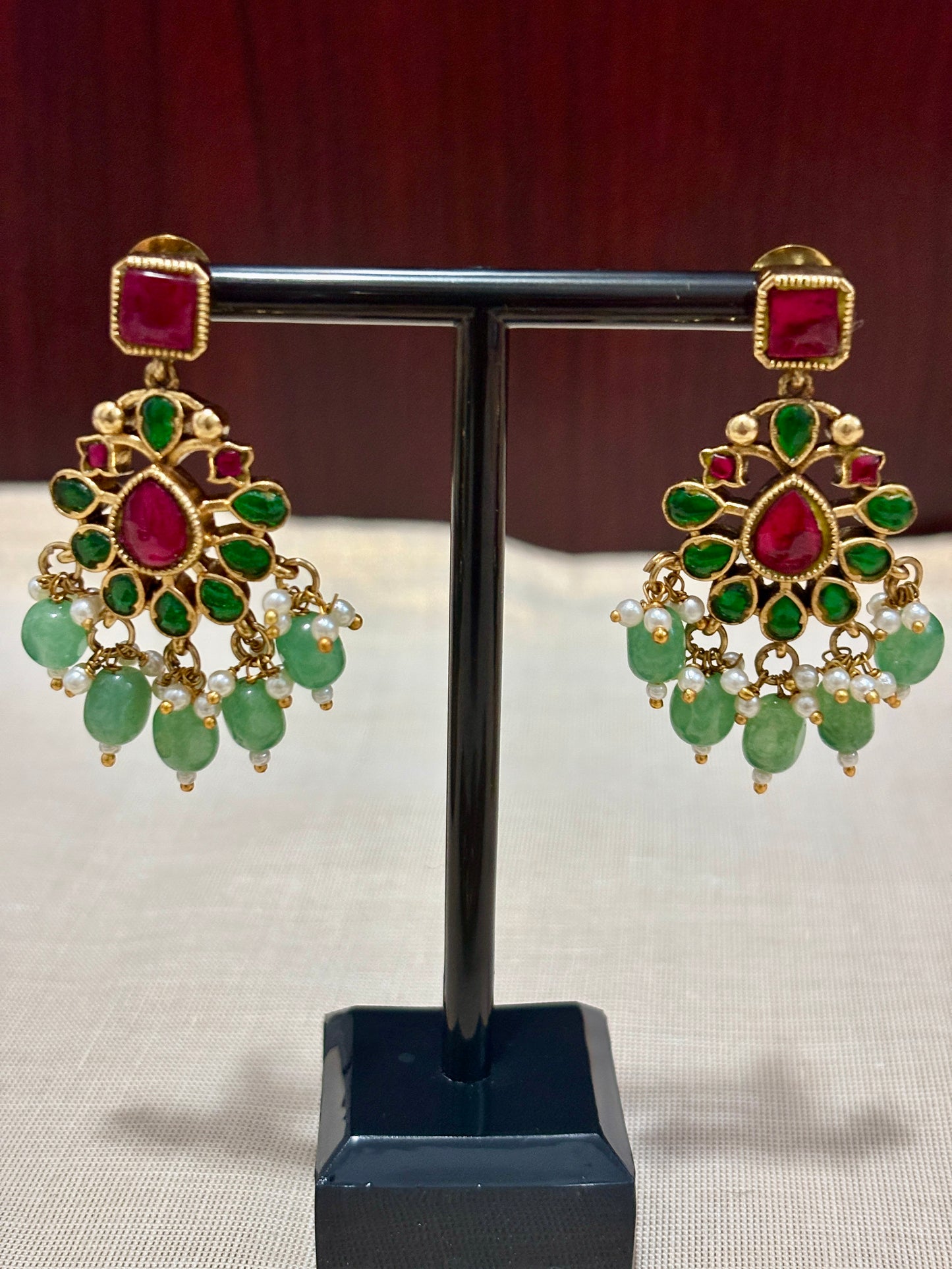 Jadau Kundan Pink and Green Choker