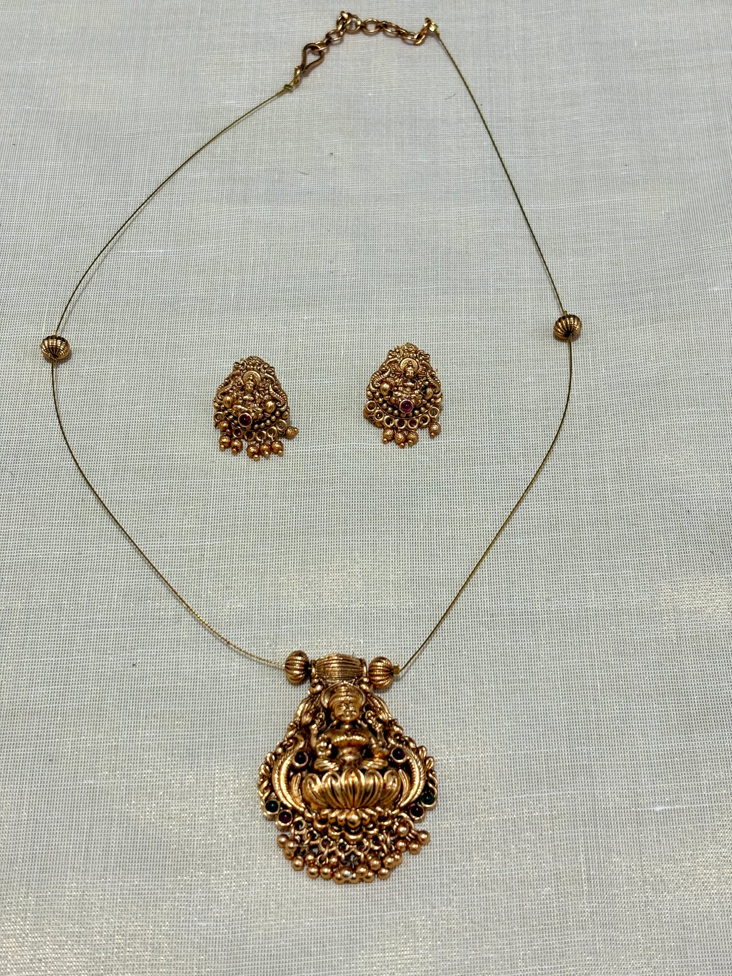 Invisible Golden Lakshmi Pendant Necklace