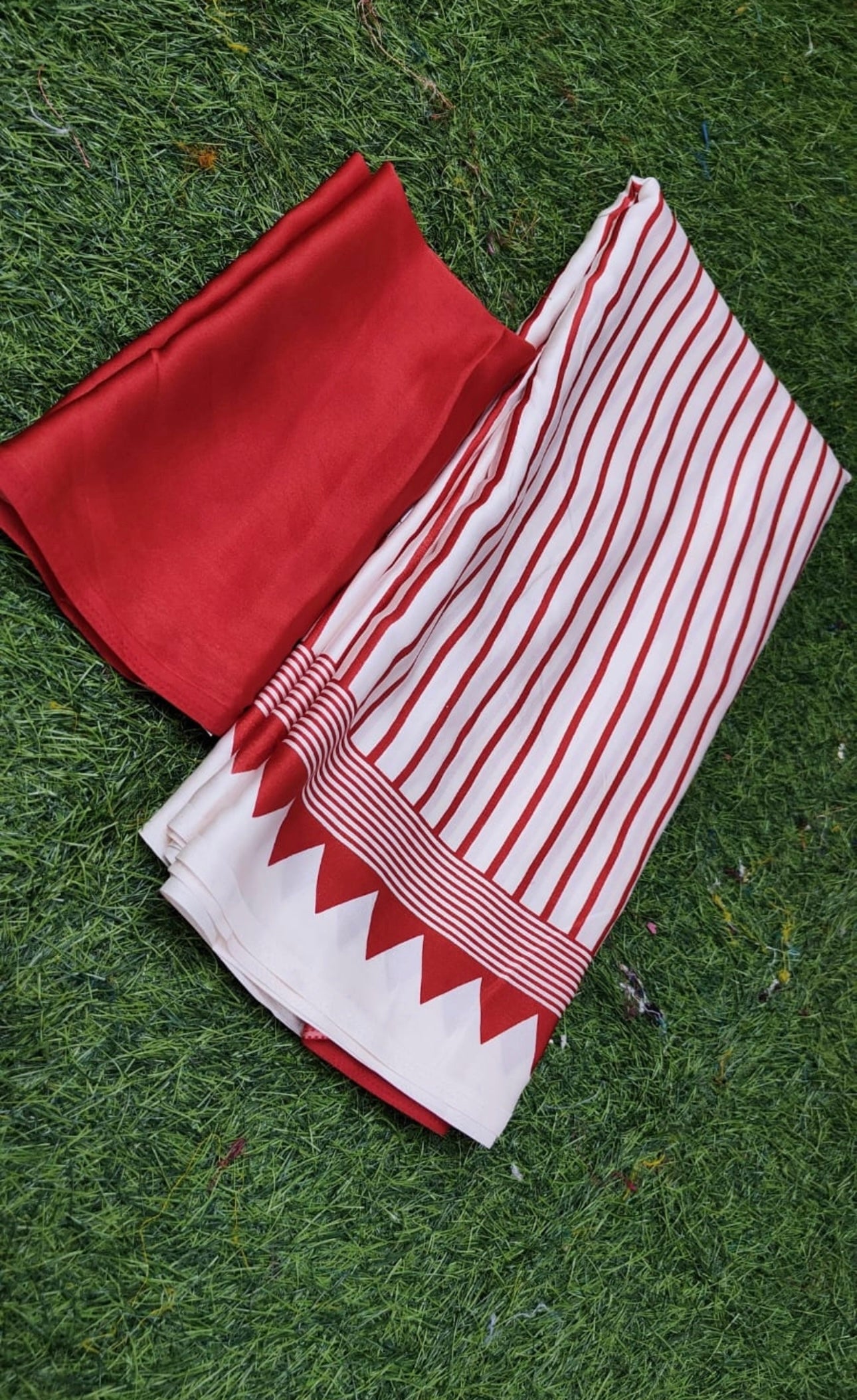 Pure Crape Silk Striped Saree with Contrast Pallu