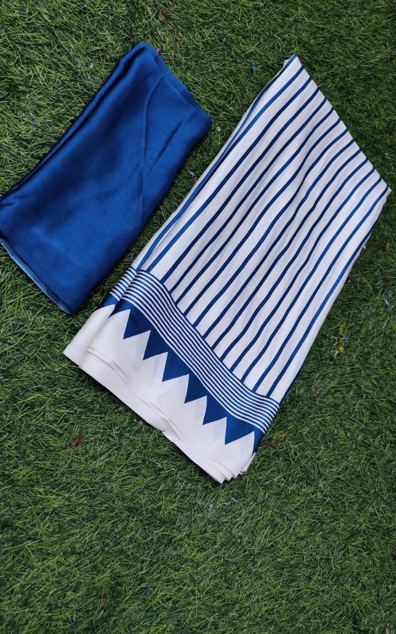 Pure Crape Silk Striped Saree with Contrast Pallu