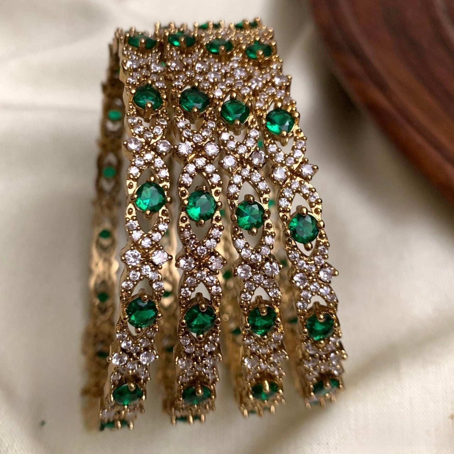 Roohi - Green AD Bangle Set of 4