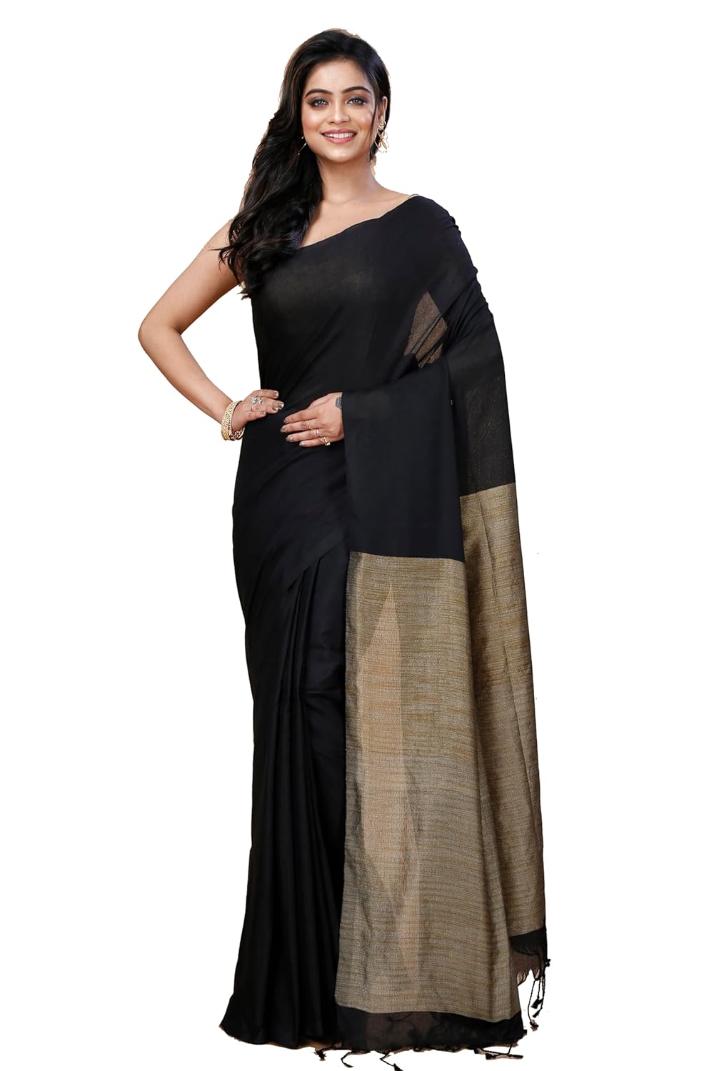 Nayanthara - Black Pure Khadi Cotton Saree