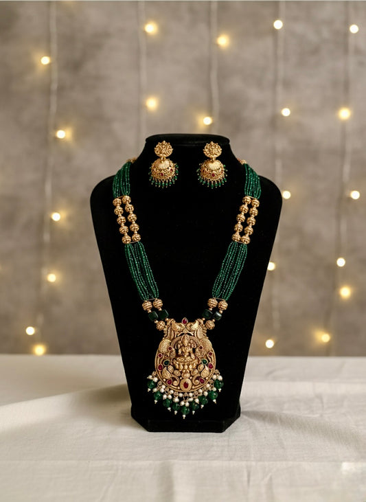 Lakshmi Haaram with Golden Beads
