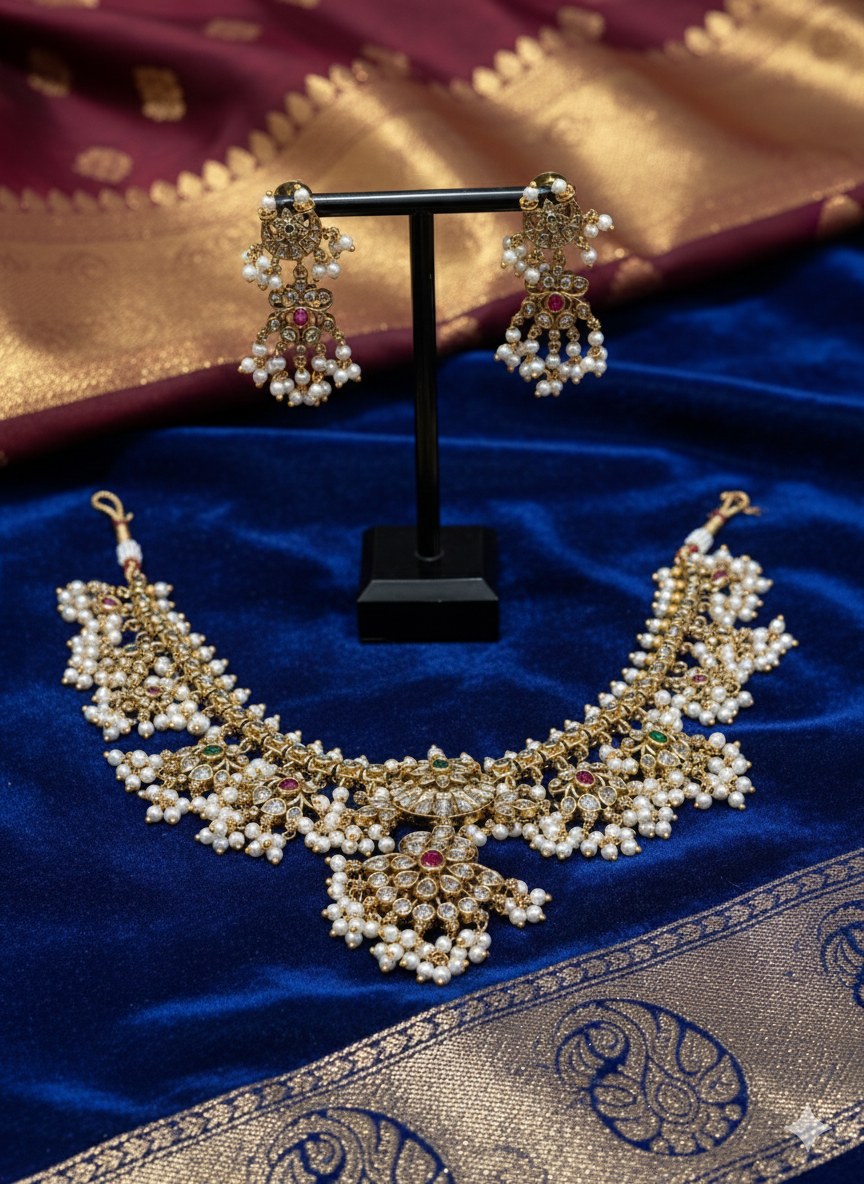 Jadau Kundan Guttapusalu Necklace