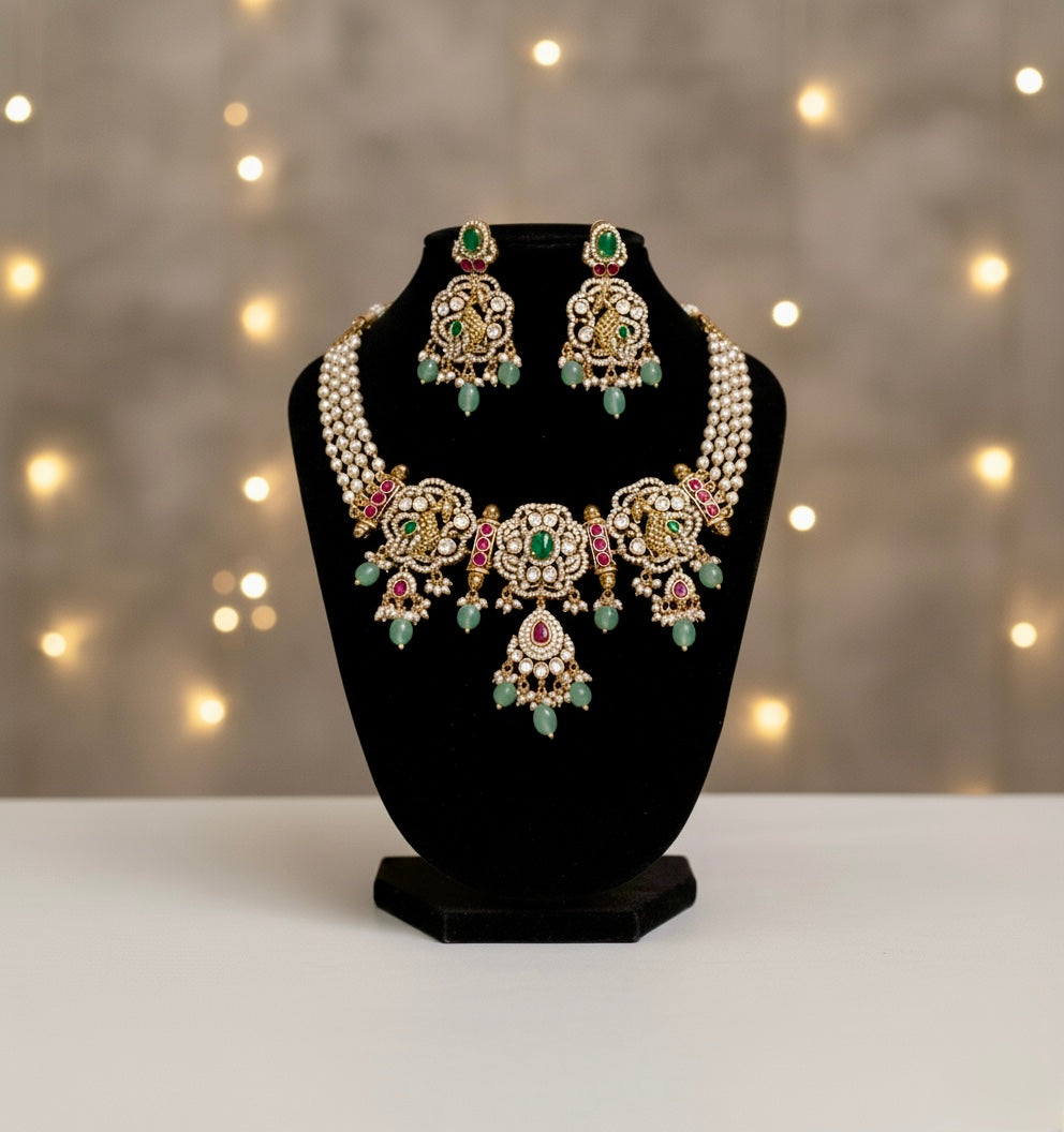 Lavanya - Premium Jadau Kundan & Pearl Choker Set