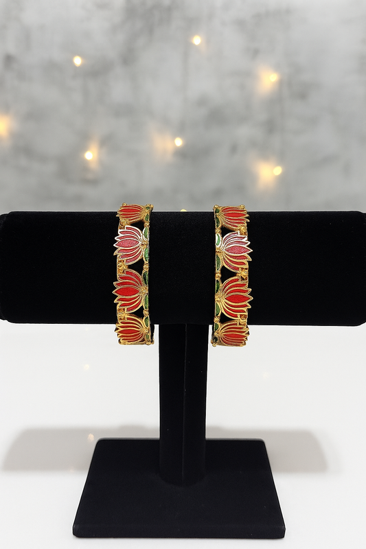 Lotus Bangles Set of 2