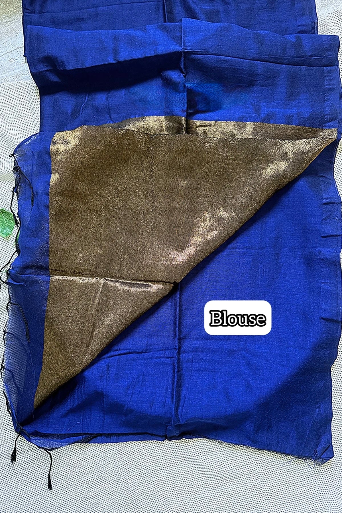 Nayanthara - Royal Blue Pure Khadi Cotton Saree