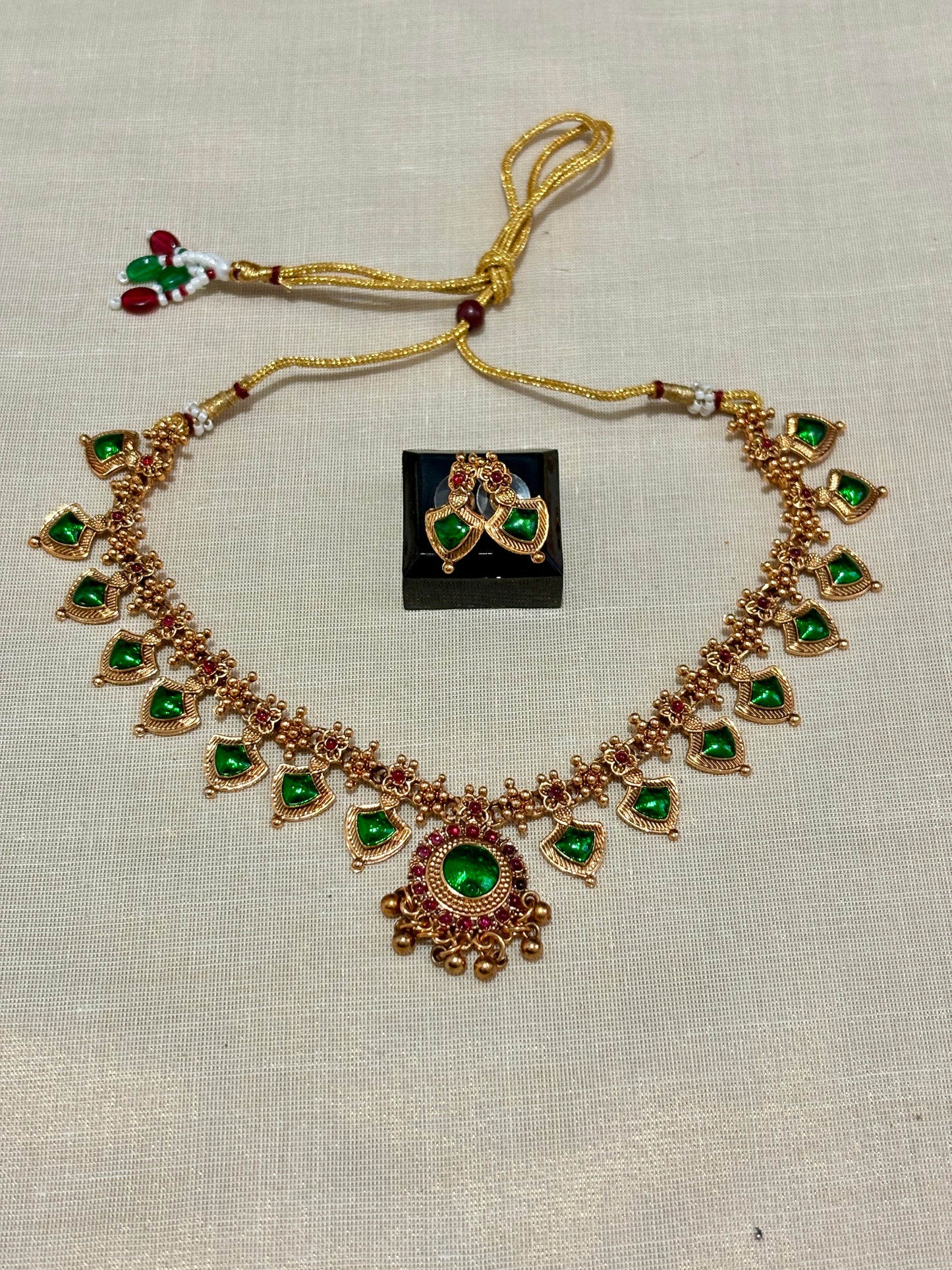 Palakka Necklace | Indian Kerala Jewelry for Women | Ethnic Statement Necklace | Temple & Festive Wear