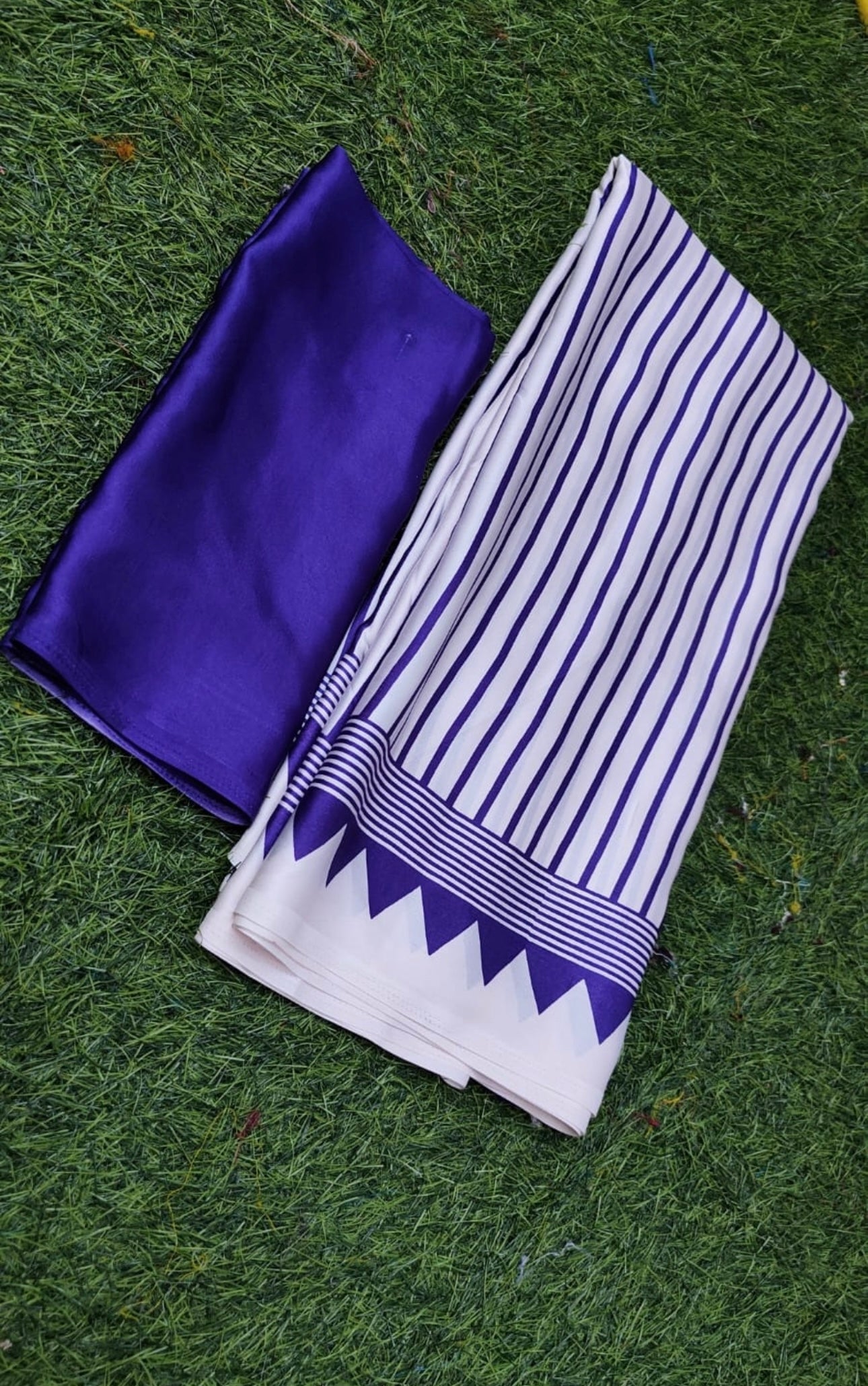Pure Crape Silk Striped Saree with Contrast Pallu