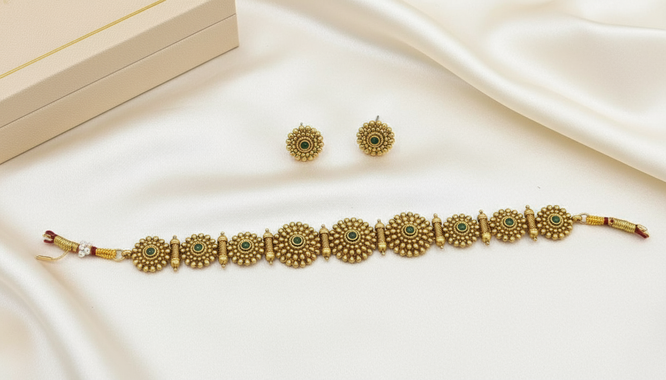 Chakra - Choker with Studs - Green