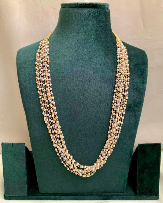 Nysa - Elegant Multi Layer Pearl Long Chain