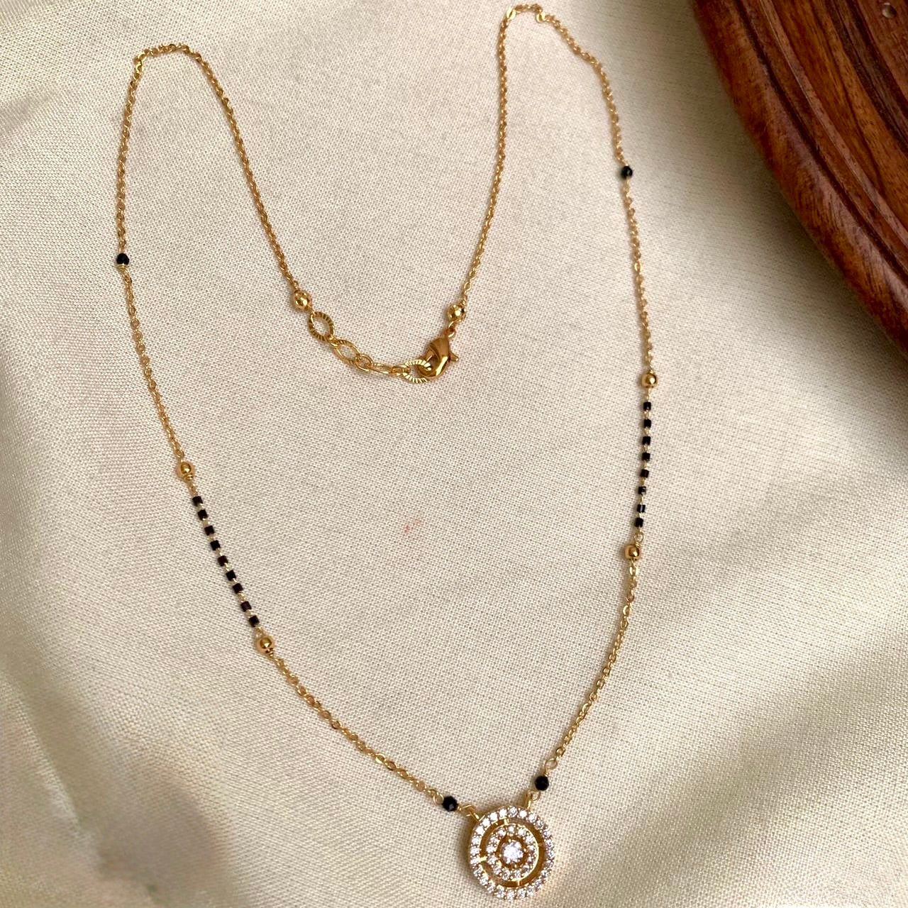 Diya - Elegant Modern Mangalsutra with white Pendant