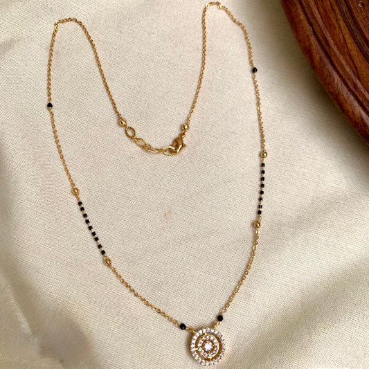 Diya - Elegant Modern Mangalsutra with white Pendant