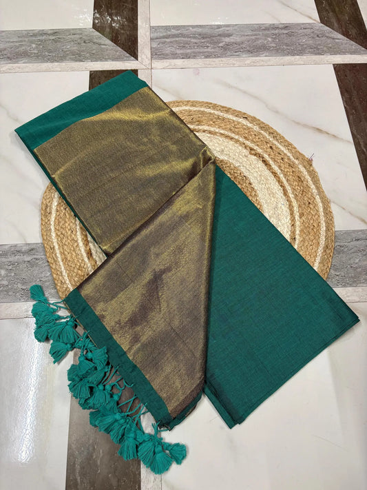 Nayanthara - Green Khadi Cotton Saree